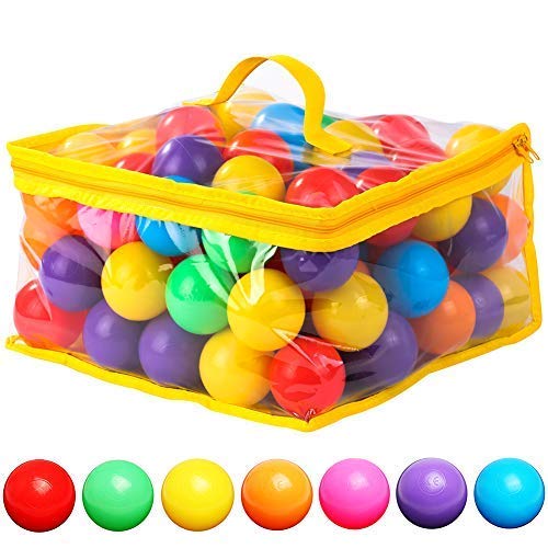 Product Cover 120 Count 7 Colors BPA Free Crush Proof Plastic Balls for Ball Pit Balls for Toddlers Kids 2.2 Inches Balls Toys