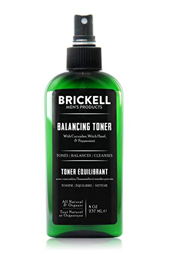Product Cover Brickell Men's Balancing Toner For Men, Natural and Organic Alcohol-Free Cucumber, Mint Facial Toner with Witch Hazel, 8 Ounce, Scented