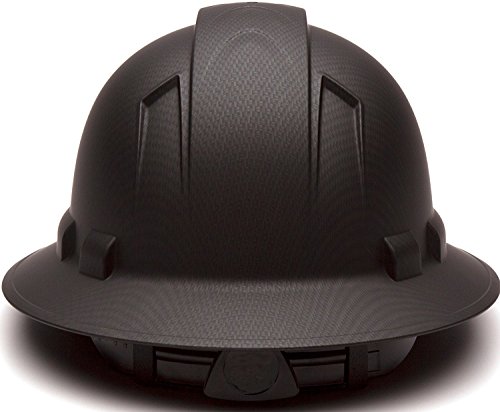 Product Cover Full Brim Hard Hat, Adjustable Ratchet 6 Pt Suspension, Durable Protection Safety Helmet, Graphite Pattern Design, Black Matte, by AcerPal