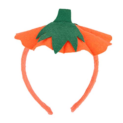 Product Cover Halloween Headband Pumpkin Hat Hair Bands Hair Hoop Halloween Costume Dress up Party Supplies - (Orange)