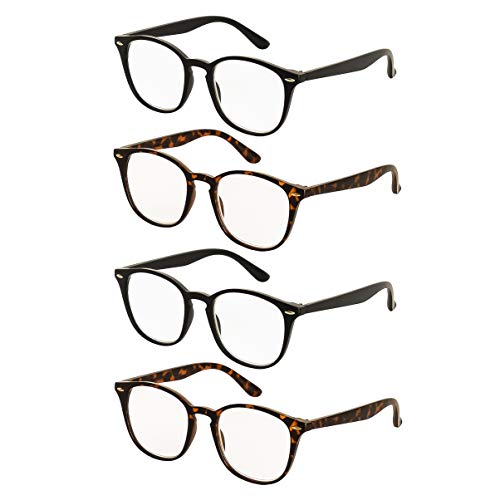 Product Cover Reading Glasses 4 Pairs Comfort Fashion Matte Readers for Men and Women +1.5
