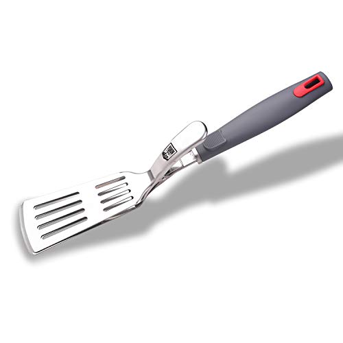 Product Cover Yukon Glory Grip Tongs Spatula, Classic Spatula That Easily Flips Your Burgers and Food Like a Tongs, Durable Stainless Steel with Rubberised Easy Grip Handle