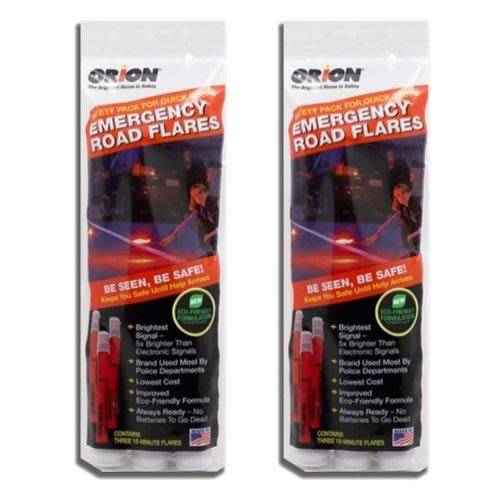 Product Cover Orion Safety Products - 15 Minute Road Flares with Free Neon Light Stick (1 Pack of 3 Flares) - 2 Pack