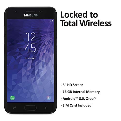 Product Cover Total Wireless Carrier-Locked Samsung Galaxy J3 Orbit 4G LTE Prepaid Smartphone - Black - 16GB - Sim Card Included - CDMA