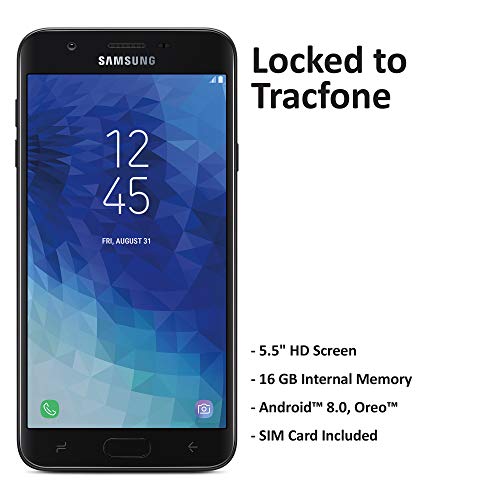 Product Cover TracFone Carrier-Locked Samsung Galaxy J7 Crown 4G LTE Prepaid Smartphone - Black - 16GB - Sim Card Included - CDMA