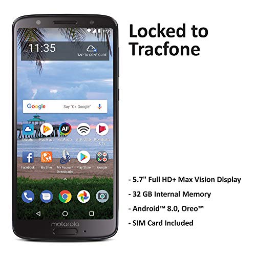 Product Cover TracFone Motorola Moto G6 4G LTE Prepaid Smartphone (Locked) - Black - 16GB - Sim Card Included - CDMA