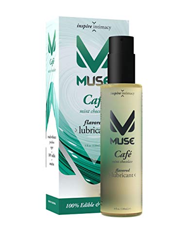 Product Cover Muse Cafe Mint Chocolate Flavored Lubricant, 4 Ounce Premium Edible Flavored Lubricant for Men, Woman and Couples (Made Without Parabens and Sugar)