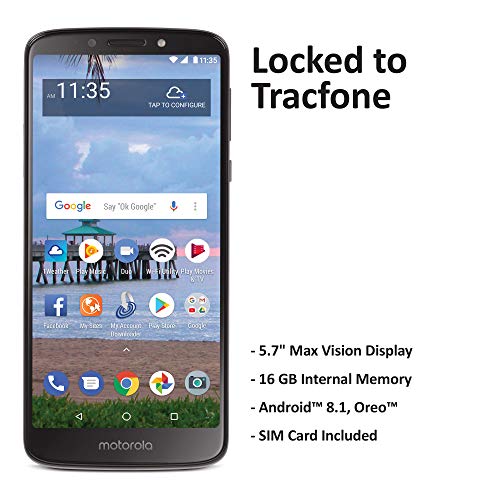 Product Cover Tracfone Carrier-Locked Motorola Moto e5 4G LTE Prepaid Smartphone - Black - 16GB - Sim Card Included - CDMA