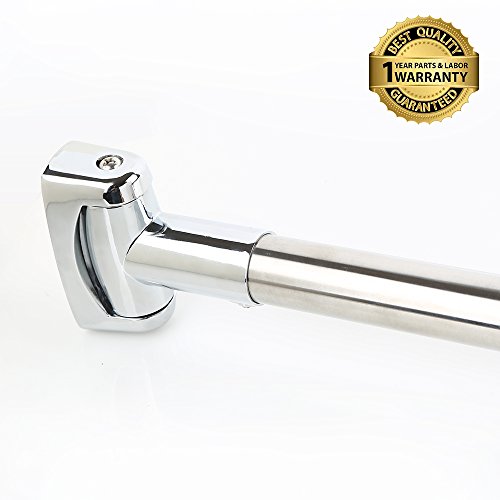 Product Cover BEOKREU Curved Adjustable Expandable Shower Curtain Rod 35-62inch, 35-62, Grey