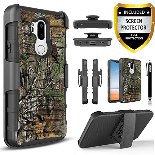 Product Cover Circlemalls T-Mobile Revvl 2 Plus Case, Alcatel 7 Phone Case, Alcatel 7 Folio Case, with [Premium Screen Protector] Heavy Duty Rugged Belt Clip Phone Case with Built-in Kickstand and Stylus Pen-Camo