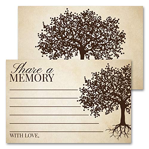 Product Cover Deluxe Share A Memory Card Celebration of Life, Funeral Memorial Rememberance Service, Condolence Book, Retirement, Tree of Life Guestbook Alternative Pack of 40 4 x 6 Cards
