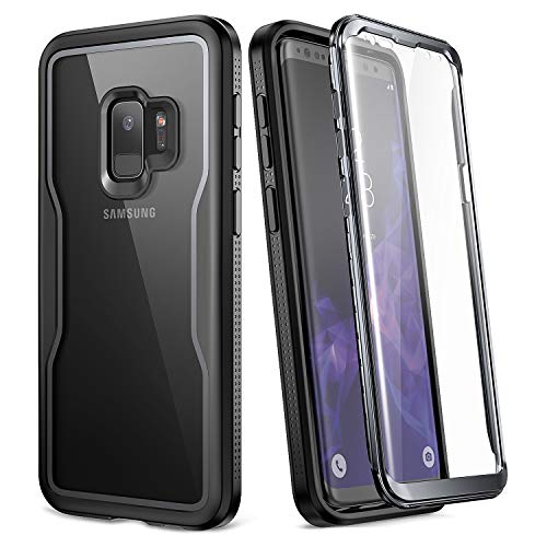 Product Cover YOUMAKER Crystal Clear Case for Galaxy S9 5.8 inch, Full Body with Built-in Screen Protector Heavy Duty Protection Slim Fit Shockproof Rugged Cover for Samsung Galaxy S9 5.8 inch (2018) - Clear/Black