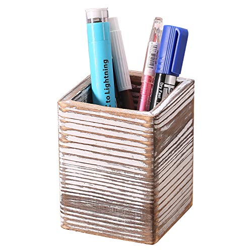 Product Cover Homode Rustic Wood Pencil Holder Pen Cup Desk Caddy Organizer Office Supplies Accessories