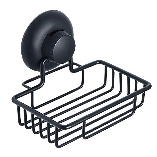 Product Cover Alise GX301-B Non Drilling Soap Dish Soap Holder Basket Suction Cups Mount,SUS 304 Stainless Steel Matte Black