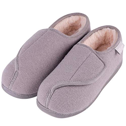 Product Cover LongBay Women's Furry Memory Foam Diabetic Slippers Comfy Cozy Arthritis Edema House Shoes