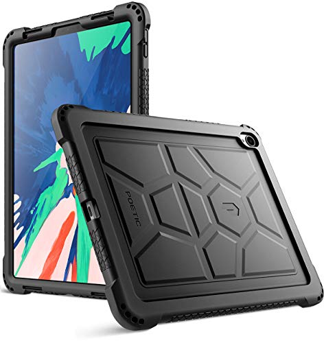 Product Cover iPad Pro 11 inch Case, Poetic TurtleSkin Series [Corner Protection][Grip][Not Supported Apple Pencil Magnetic Attachment] Protective Silicone Case for Apple iPad Pro 11 Inch (2018) - Black