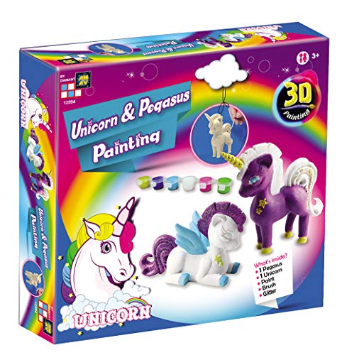 Product Cover AMAV Toys 3D Unicron & Pegasus Painting Kit - All Inclusive & Ready to Paint - Enhance Creativity, Imagination & Improve Motor Skills - Best DIY Activity - Ideal Present for Unicorn Lovers Aged 3+