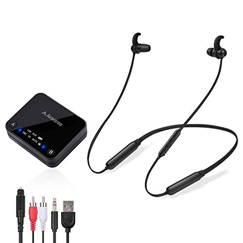 Product Cover Avantree HT4186 Wireless Headphones Earbuds for TV Watching, Neckband Earphones Hearing Set w/ Bluetooth Transmitter for OPTICAL Digital Audio, RCA, 3.5mm Aux Ported TVs,  PLUG n PLAY, No Audio Delay