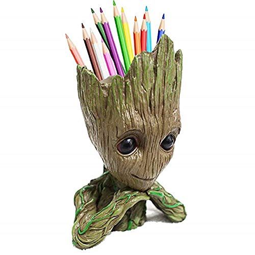 Product Cover boxod Flowerpot Treeman Baby Groot Succulent Planter Cute Green Plants Flower Pot with Hole Pen Holder (Absorbed)