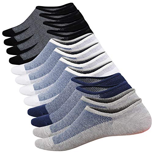 Product Cover No Show Socks Men 6 Pairs Cotton Mens Casual Non-Slip Low Cut Ankle Socks Size 6-12