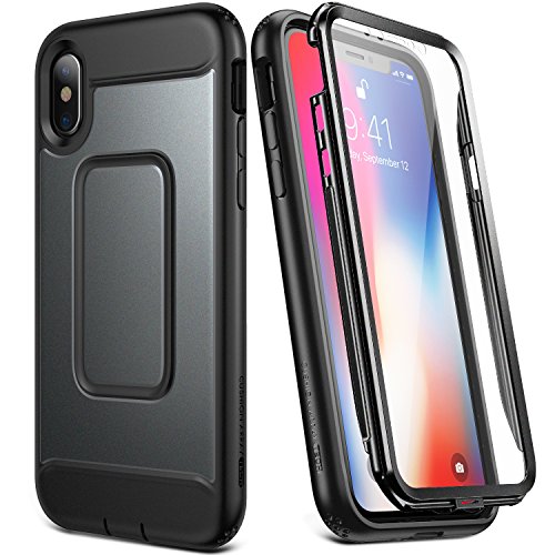 Product Cover YOUMAKER Case for iPhone Xs & iPhone X, Full Body with Built-in Screen Protector Heavy Duty Protection Shockproof Slim Fit Cover for New Apple iPhone Xs (2018) & iPhone X (2017) 5.8 inch - Black
