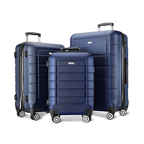 Product Cover SHOWKOO Luggage Sets Expandable PC+ABS Durable Suitcase Double Wheels TSA Lock 3pcs Blue