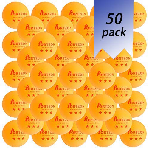 Product Cover Portzon 50-Pack 3-Star 40+ Orange Table Tennis Balls，Advanced Ping Pong Ball，Premium Training Ping Pong Balls