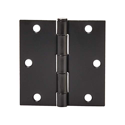Product Cover AmazonBasics Square Door Hinges, 3.5 Inch x 3.5 Inch, 12 Pack, Matte Black