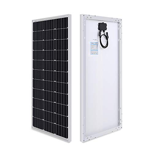Product Cover Renogy 100 Watt 12 Volt Monocrystalline Solar Panel, Compact Design 42.2 X 19.6 X 1.38 in, High Efficiency Module PV Power for Battery Charging Boat, Caravan, RV and Any Other Off Grid Applications