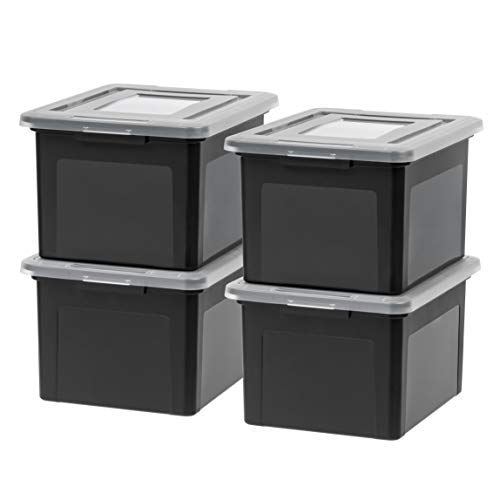 Product Cover IRIS USA, Inc. FB-21EE Letter and Legal Size File Box, Medium, Black, 4 Pack