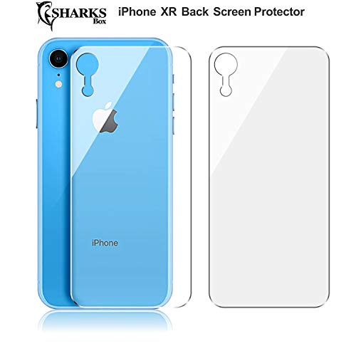 Product Cover Sharks Box Designed for iPhone XR Screen Protector Tempered Glass Back Clear, [Pack of 2] Back Tempered Glass Screen Protector for Apple iPhone XR 6.1 Inches