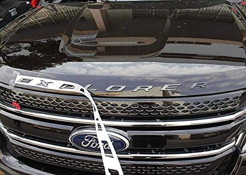 Product Cover Brand New Metal Hood Letters Emblem ,for Ford Explorer, not plastic, Chrome,Car Head Cover English Letter Logo Car Decoration (Chrome)