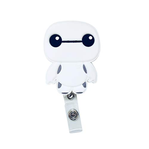 Product Cover Swivels - Cartoon Retractable Badge Reel - Holder for ID and Name Tag with Alligator Clip (Baymax)