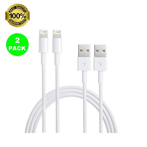 Product Cover Lightning Cable, eTECH 2 Pack 6 Feet Lightning to USB A Cable Fast Charging and Sync Charger Apple iPhone Xs/XS Max/XR/X / 8/8 Plus / 7/7 Plus / 6S/6 Plus/SE/ 5S, iPad Pro Air Mini 2/3/4, iPod 5/6