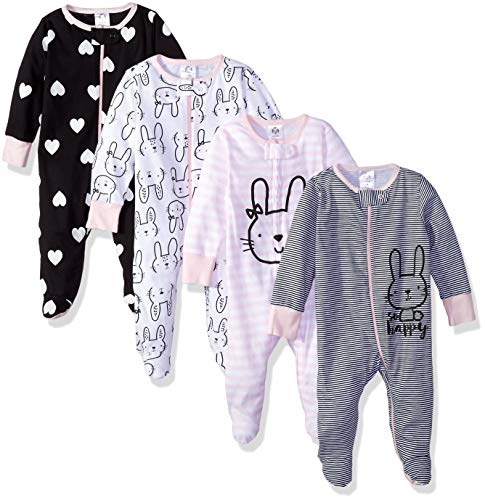 Product Cover GERBER Baby Girls' 4-Pack Sleep N' Play, Bunny, 0-3 Months