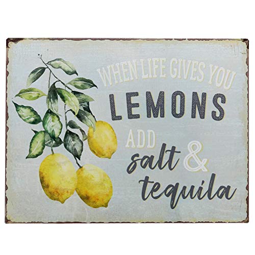 Product Cover Barnyard Designs When Life Gives You Lemons Add Salt & Tequila Funny Retro Vintage Tin Bar Sign Country Home Decor 13