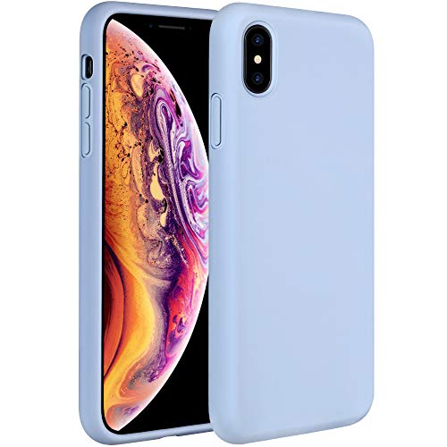 Product Cover Miracase Liquid Silicone Case Compatible with iPhone Xs (2018)/ iPhone X(2017) 5.8 inch, Gel Rubber Full Body Protection Shockproof Cover Case Drop Protection Case (Clove Purple)