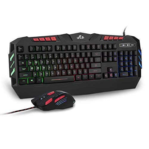 Product Cover Rii RK900 Large Size 7 Colors Rainbow LED Backlit Mechanical Feeling USB Wired Multimedia Gaming Keyboard