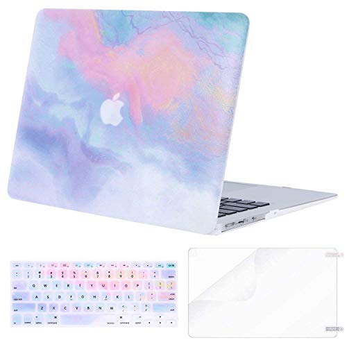 Product Cover MOSISO Plastic Pattern Hard Shell Case & Keyboard Cover & Screen Protector Compatible with MacBook Air 11 inch (Models: A1370 & A1465), Colorful Clouds