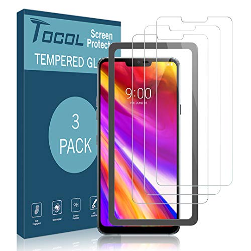 Product Cover [3 Pack] TOCOL Screen Protector for LG G7 ThinQ, [Case Friendly] High Definition Anti-Scratch [Bubble Free] Tempered Glass
