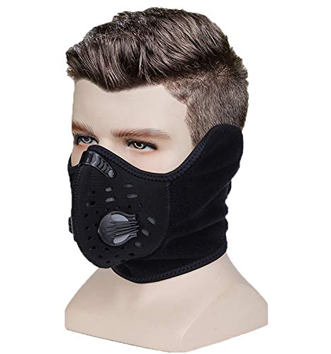 Product Cover Balaclava Windproof Half Mask, Polar Fleece, Suitable for Outdoor Activities in Winter, Cycling, Motorcycles, Running (Black Half face Balaclava)