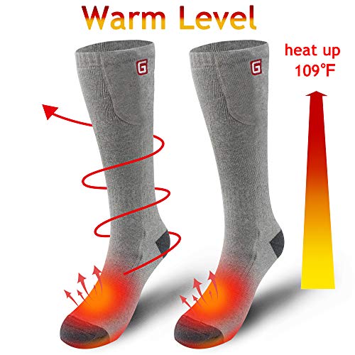 Product Cover Rabbitroom Heated Socks Electric Battery Powered Thermal Insulated Socks for Men&Women (Grey)