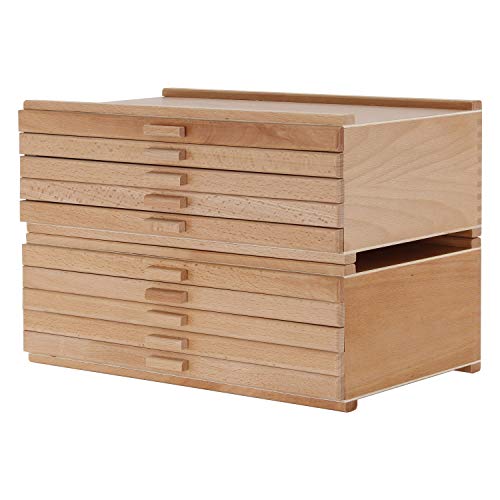Product Cover U.S. Art Supply 10 Drawer Wood Artist Supply Storage Box - Pastels, Pencils, Pens, Markers, Brushes