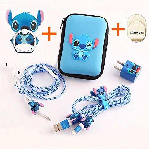 Product Cover ZOEAST(TM) Stitch Set DIY Protectors Apple Data Cable USB Charger Data Line Earphone Wire Saver Protector Compatible iPhone 5 5S SE 6 6S 7 8 Plus X IPad iPod iWatch (Upgrade Styles, Stitch)