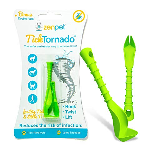 Product Cover Tick Tornado ZenPet Tick Remover for Dogs & Cats & People - Value Pack - Easy and Fast Tick Removal Tool (2-Pack)