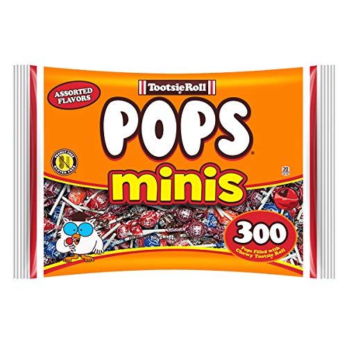 Product Cover Tootsie Pops Minis with Chocolatey Center, Assorted Flavors, 300 Count Bag, Peanut Free, Gluten Free