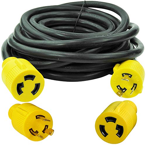 Product Cover Leisure Cords 3-Prong 25 Feet 30 Amp Generator Cord, 10 Gauge Heavy Duty L5-30 Generator Power Cord Up to 3750W (25-Feet)