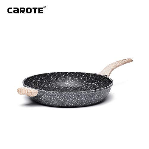 Product Cover Carote 12.5-Inch Nonstick Frying Pan Skillet,Stone Cookware Granite Coating from Switzerland,Black...