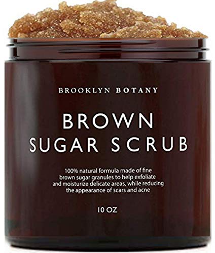 Product Cover Brooklyn Botany Brown Sugar Body Scrub - Great as Face Scrub & Exfoliating Body Scrub for Acne Scars, Stretch Marks, Foot Scrub, Great Gifts For Women - 10 oz