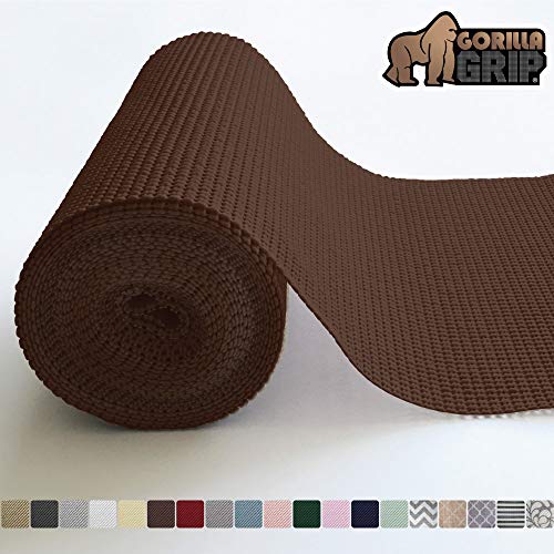 Product Cover Gorilla Grip Original Drawer and Shelf Liner, Non Adhesive Roll, 12 Inch x 20 FT, Durable and Strong, for Drawers, Shelves, Cabinets, Storage, Kitchen and Desks, Chocolate
